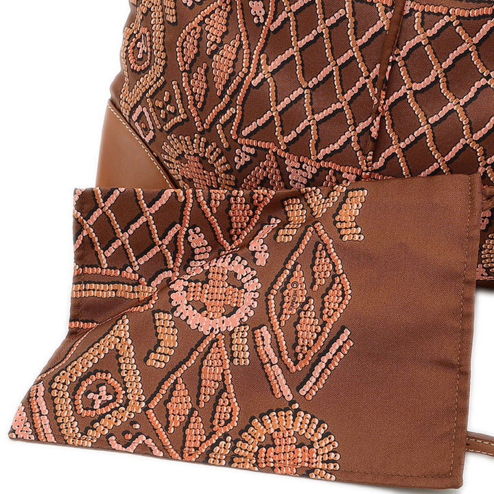 Top quality Hermes Silky City PM Amperle Silk Barenia Brown O Engraved Handbag