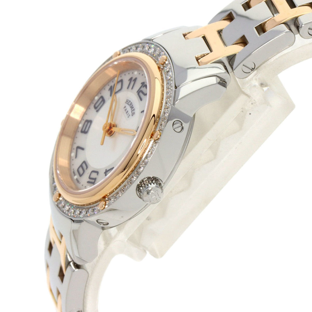 Top quality Hermes CP1.222 Clipper Bezel Diamond Watch Stainless Steel/PGPxSS/Diamond Women's