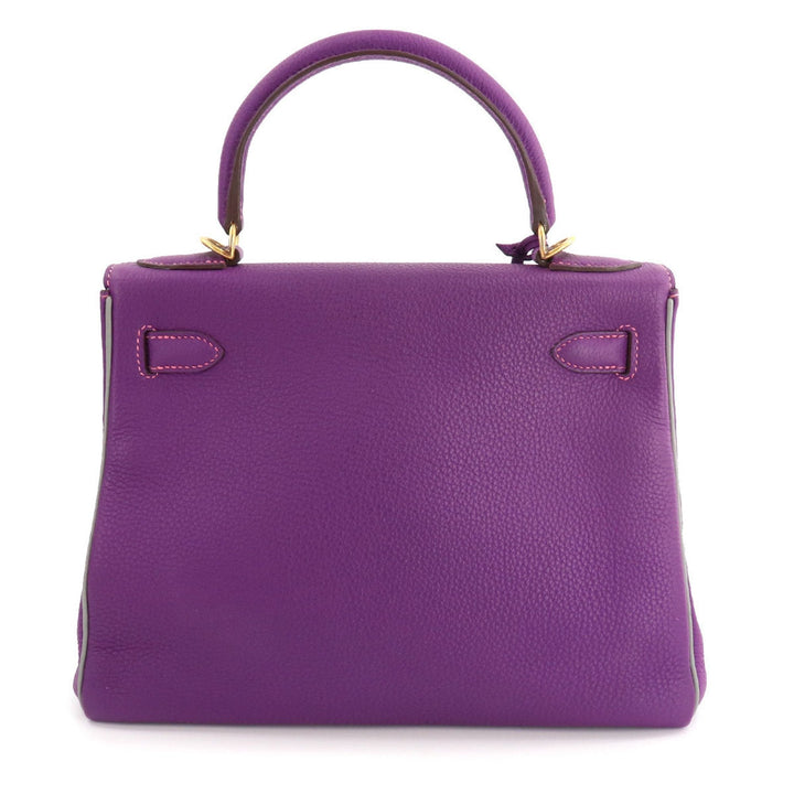 Top quality Hermes Kelly 28 2way hand shoulder bag Taurillon Clemence Anemone Grimmette C engraved inside stitch SPO