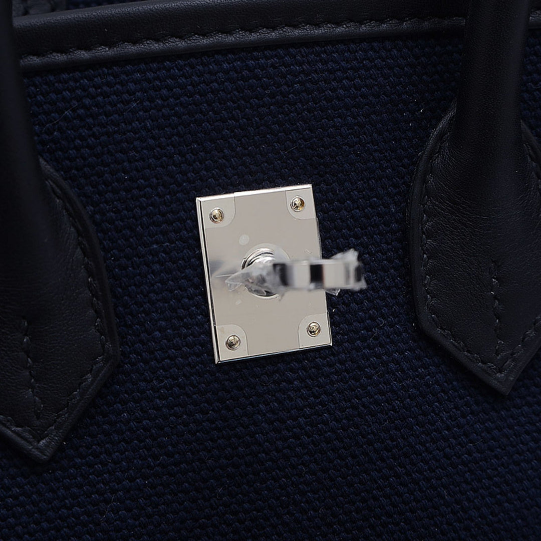 Top quality Hermes Birkin 25 Cargo Handbag Wargo Elan/Swift Blue Marine Silver Hardware Z Engraved