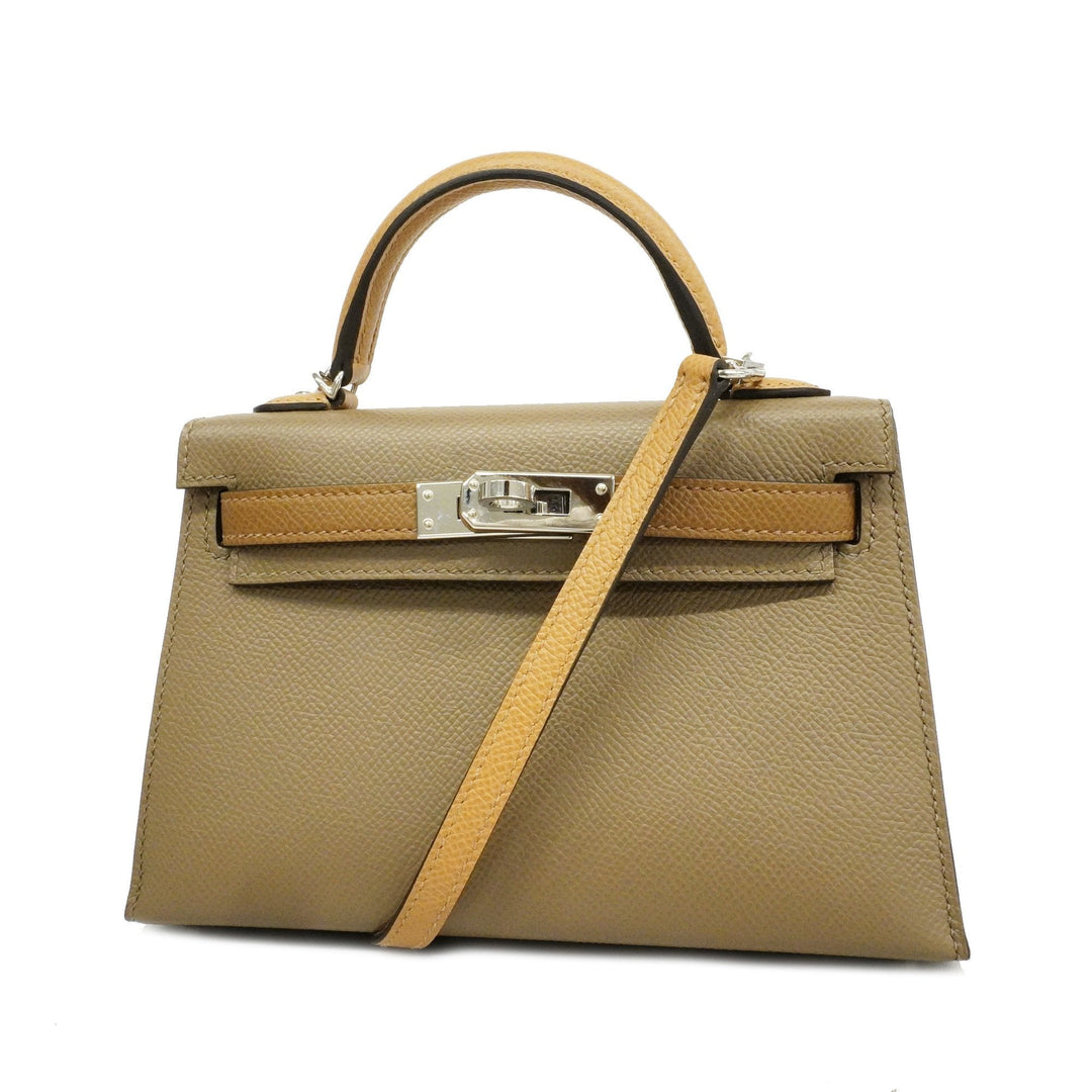Top quality Hermes 2way Bag Kelly Mini Tricolor Z Engraved Vo Epson Biscuit Women's