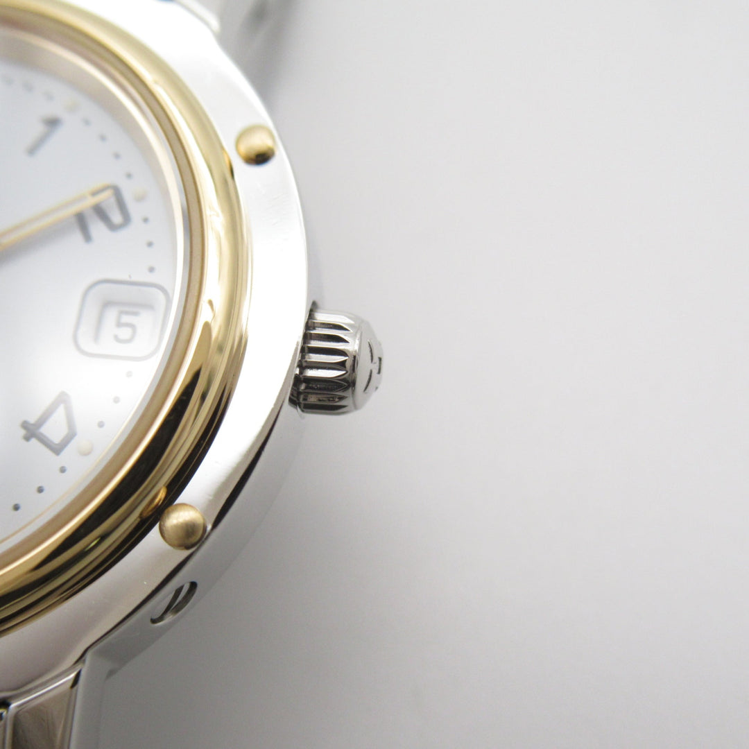 Top quality Hermes Clipper Wrist Watch Watch Wrist Watch CL4.220 Quartz White Gold Plated Stainless Steel
