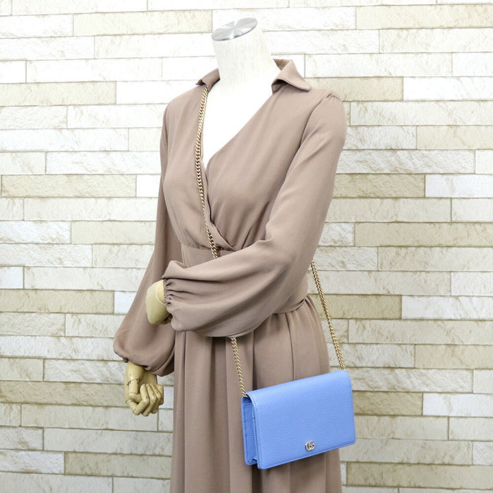 Gucci Shoulder Bag Marmont Chain Blue Ladies