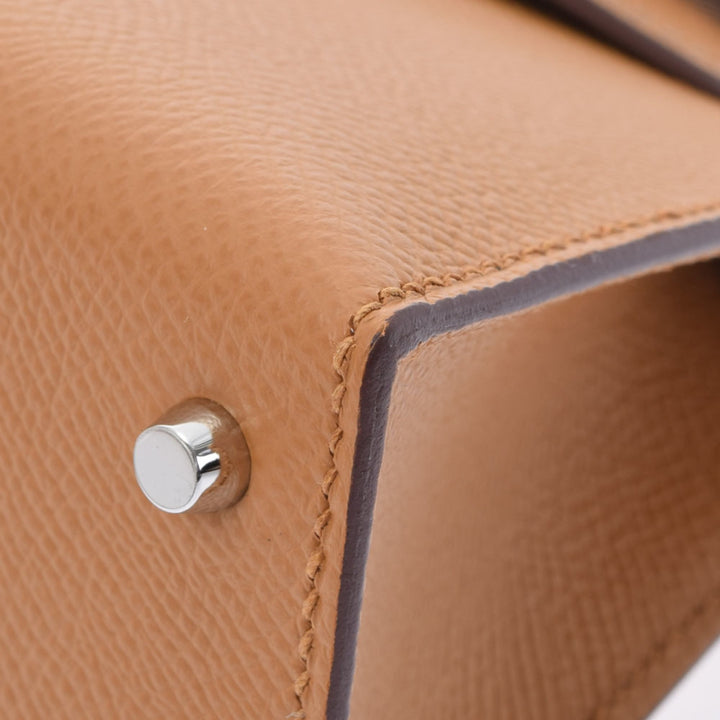 Top quality Hermes Mini Kelly 2 20 Shoulder Etoupe/Sesame Palladium Metal Fittings Z Engraved (around 2021) Women's Vaux Epsom Handbag