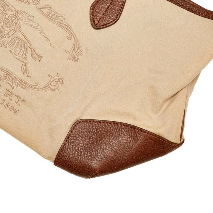 Burberry mega check handbag beige brown canvas leather ladies BURBERRY