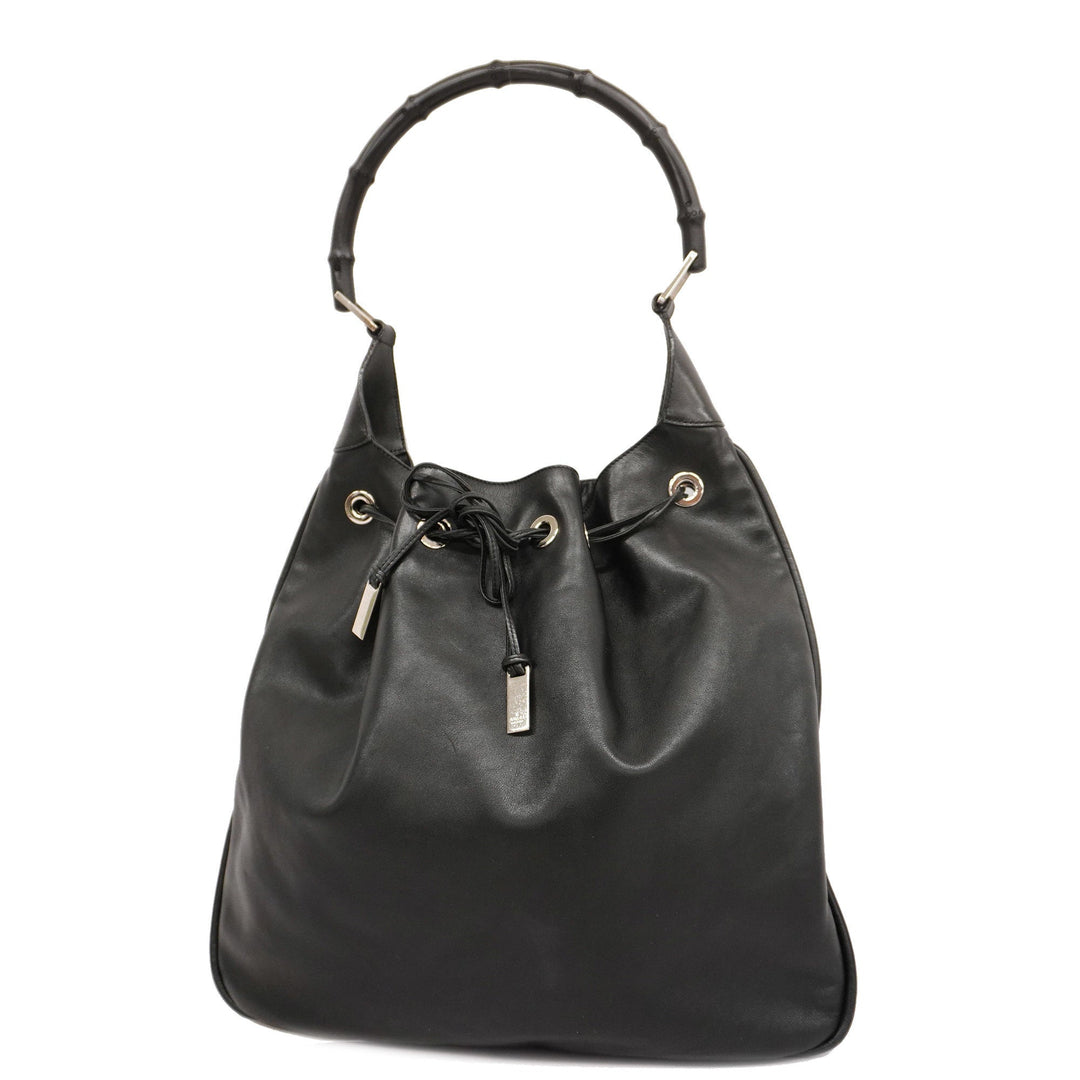 GUCCI  Bamboo Shoulder Bag 001 4006 Women's Leather Shoulder Bag Black