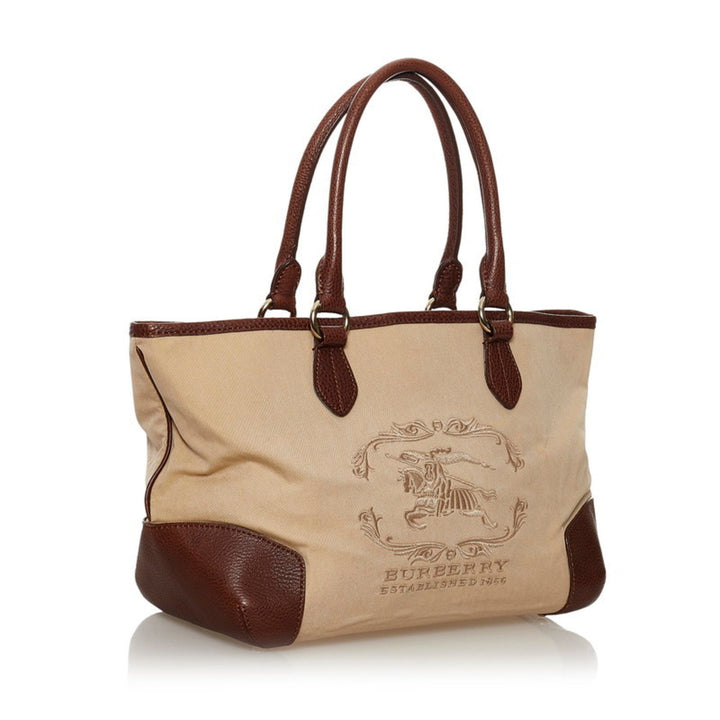Burberry mega check handbag beige brown canvas leather ladies BURBERRY