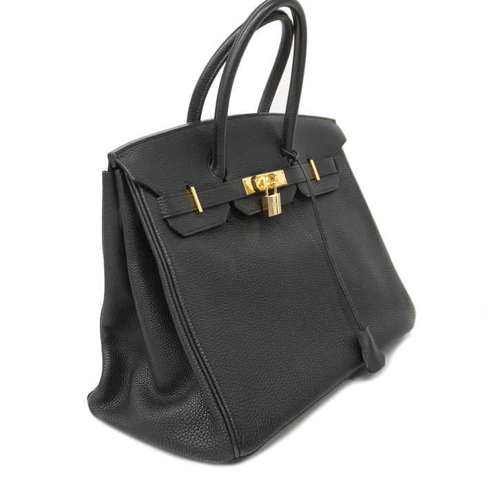 Top quality Hermes Birkin Birkin 35 G Stamp Women's Togo Leather Handbag Black