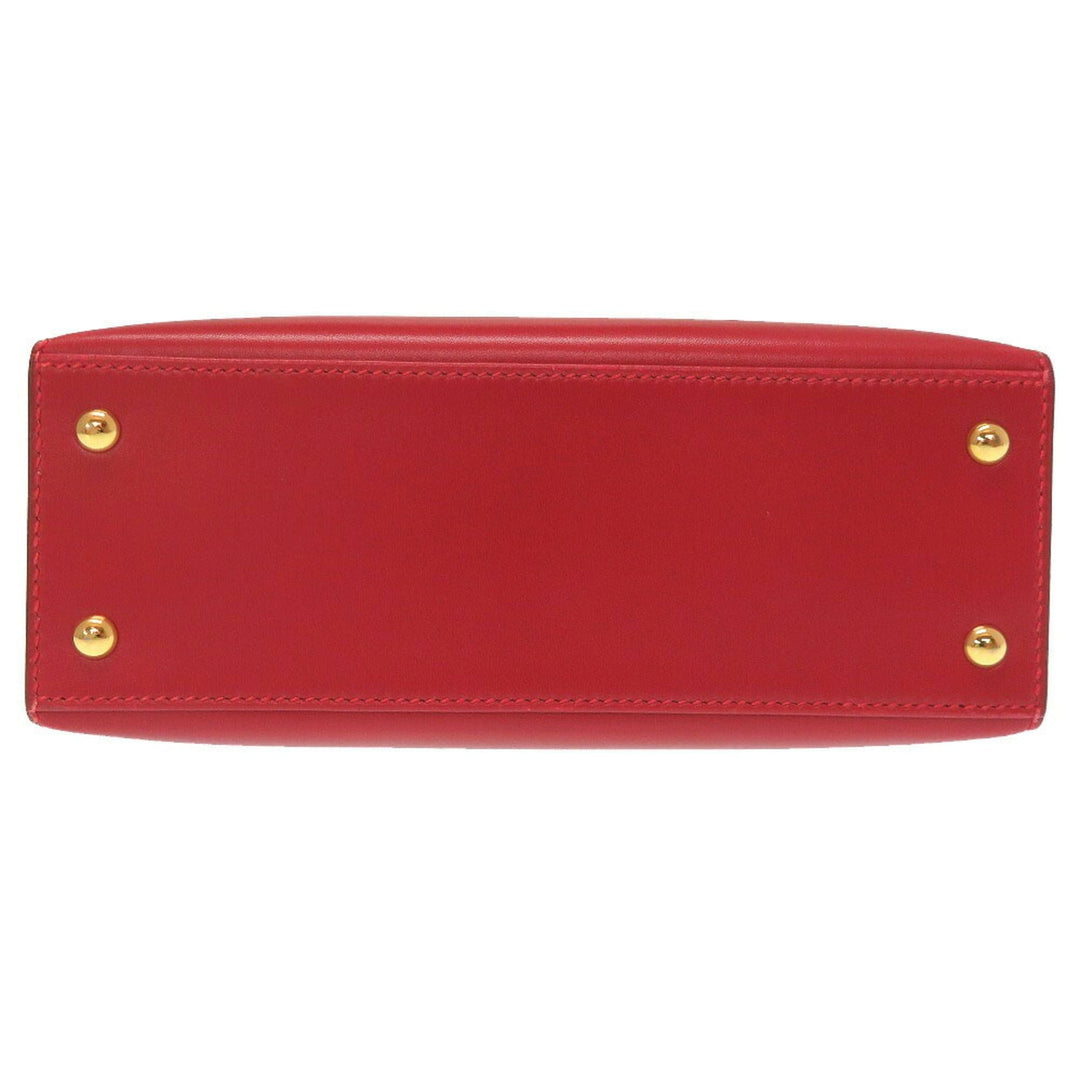 Top quality Hermes Sun Box Calf Rouge Viff Gold Hardware Vintage Handbag Bag Red