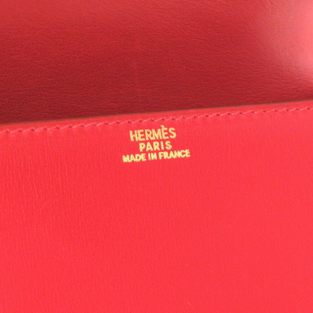 Top quality Hermes Sun Box Calf Rouge Viff Gold Hardware Vintage Handbag Bag Red