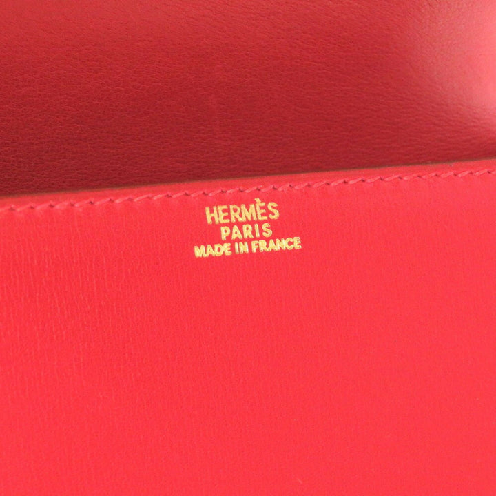 Top quality Hermes Sun Box Calf Rouge Viff Gold Hardware Vintage Handbag Bag Red