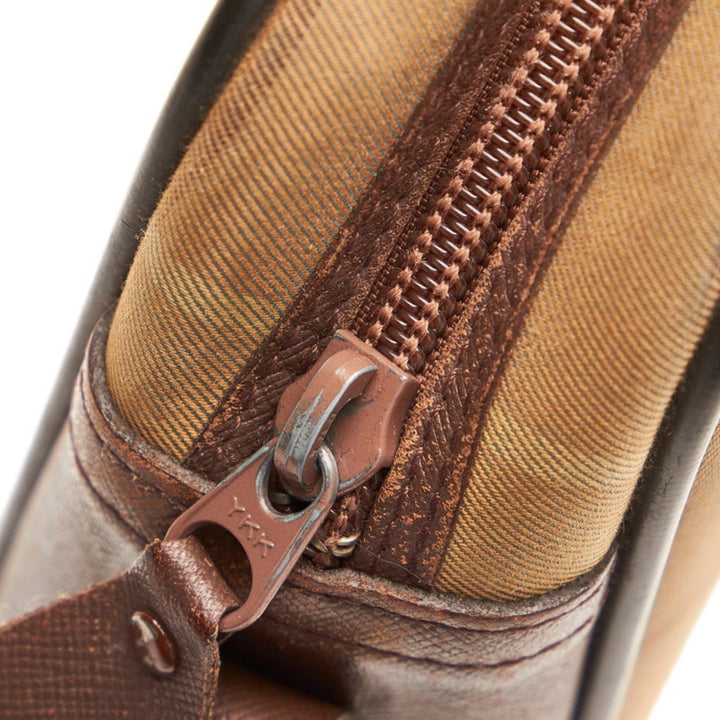 Burberry check shoulder bag khaki brown canvas leather Lady's BURBERRY