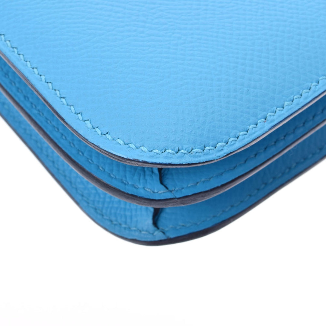 Top quality Hermes Constance Mini 18 Blue Nord D Engraved (around 2019) Women's Vaux Epson Shoulder Bag