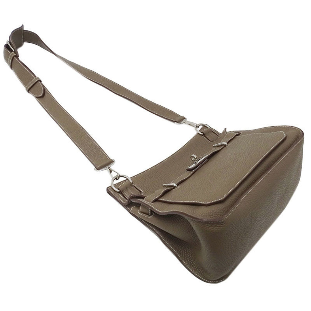 Top quality Hermes Bag Women's Shoulder Gypsier 34 Taurillon Clemence Etup Greige T Engraved