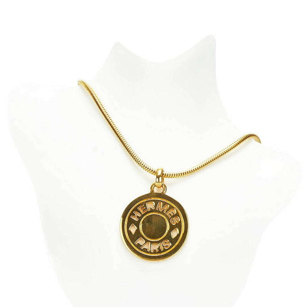 Top quality Hermes BIJOUTERIE FANTAISIE serie medallion coin necklace pendant gold plated ladies Top quality Hermes