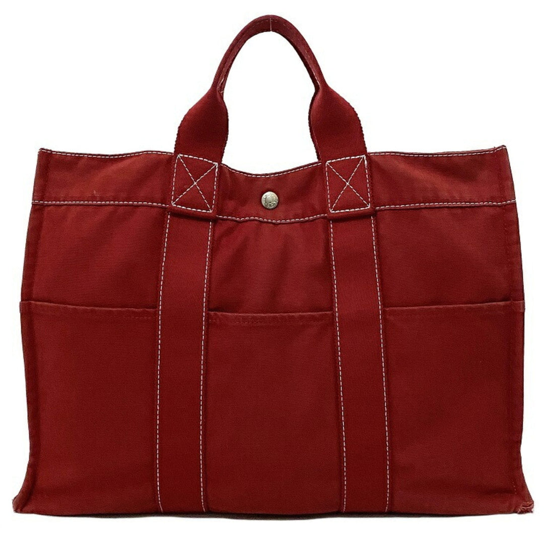 Hermes MM red white canvas Hermes ladies' men's