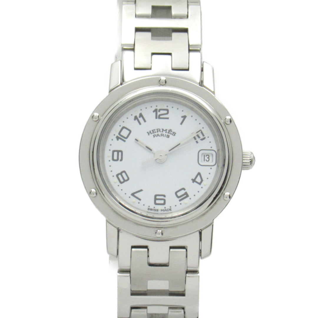 Hermes Clipper Wrist Watch Watch Wrist Watch CL4.210 Quartz White Stainless Steel