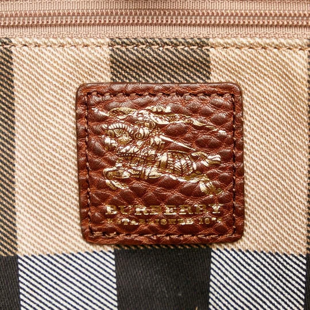 Burberry mega check handbag beige brown canvas leather ladies BURBERRY