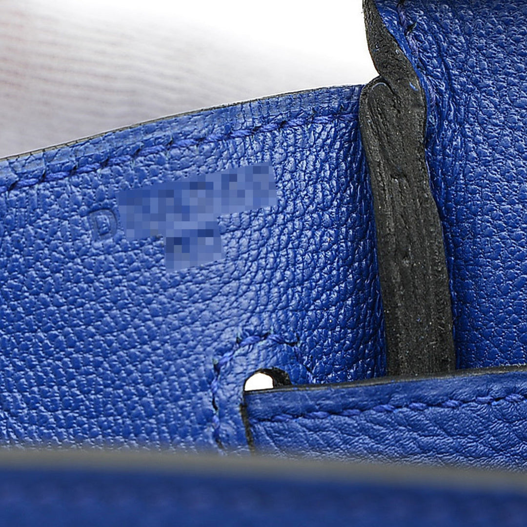 Premium Handmade Hermes Birkin 30 Togo Blue Electric D Engraved Handbag