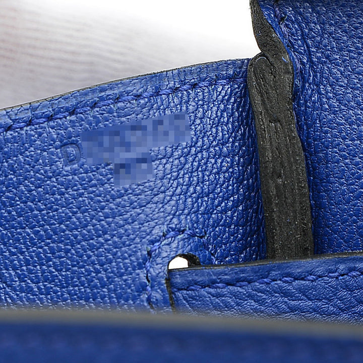 Premium Handmade Hermes Birkin 30 Togo Blue Electric D Engraved Handbag