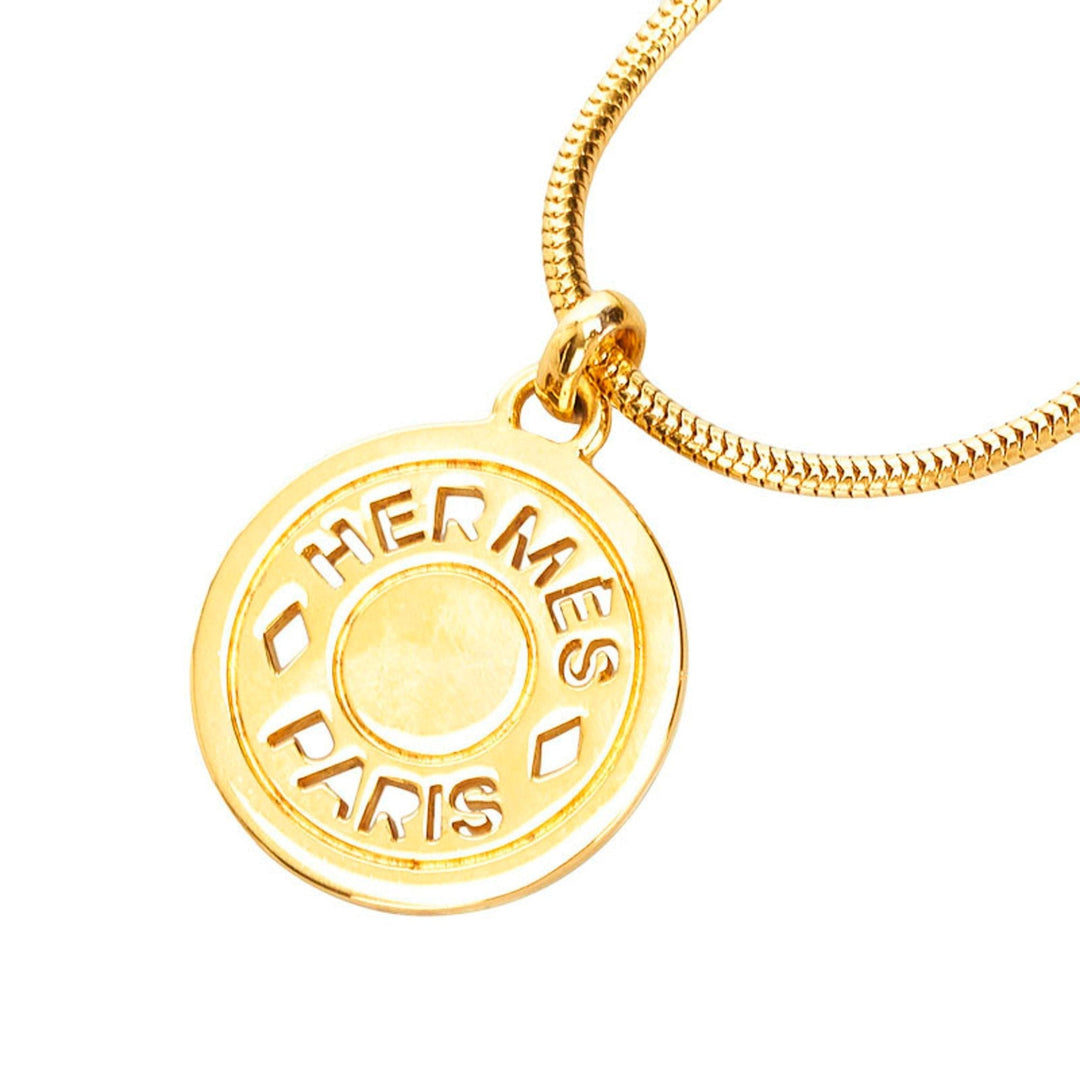Top quality Hermes BIJOUTERIE FANTAISIE serie medallion coin necklace pendant gold plated ladies Top quality Hermes