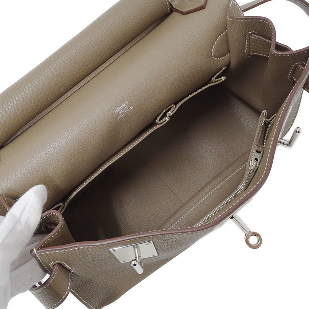 Top quality Hermes Bag Women's Shoulder Gypsier 34 Taurillon Clemence Etup Greige T Engraved