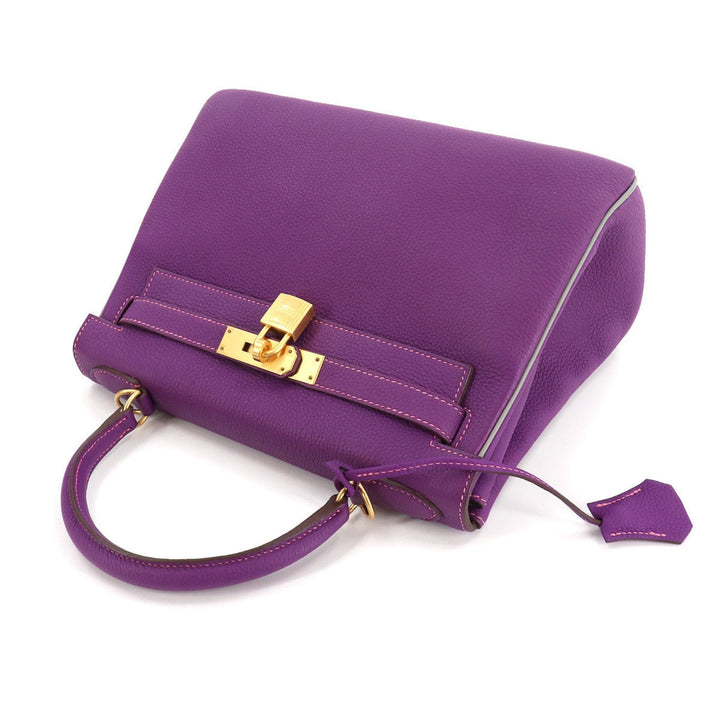 Top quality Hermes Kelly 28 2way hand shoulder bag Taurillon Clemence Anemone Grimmette C engraved inside stitch SPO