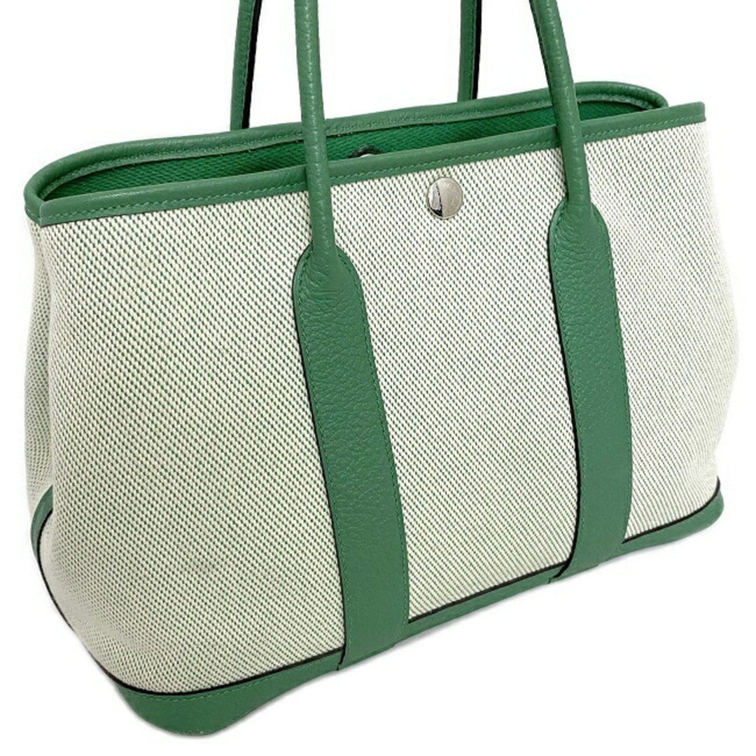 Top quality Hermes handbag garden TPM green toile ash country canvas leather P stamp made in 2012 Top quality Hermes tote bag ladies