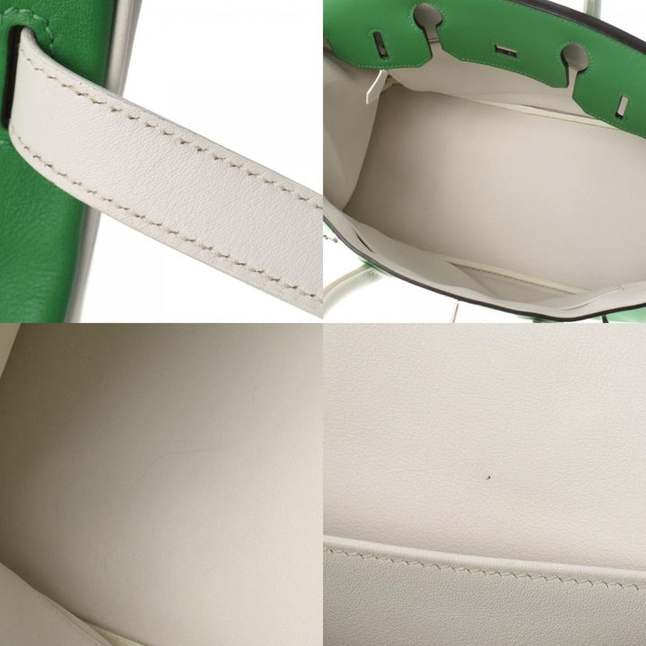 Premium Handmade Hermes Birkin 30 SP Ordered Initial Bamboo Palladium Metal Fittings O Engraved (around 2011) Ladies Swift Handbag