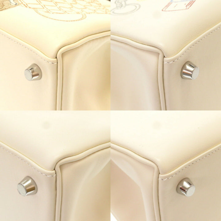 Top quality Hermes Kelly 25 Inner Stitch In-N-Out Vaux Swift Nata Z Engraved () Handbag White