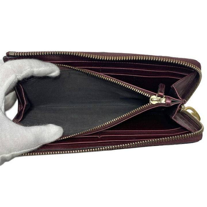 Gucci Long Wallet Brown Shima 295671 Patent Leather GUCCI GG Interlocking Heart Enamel Women's Charm