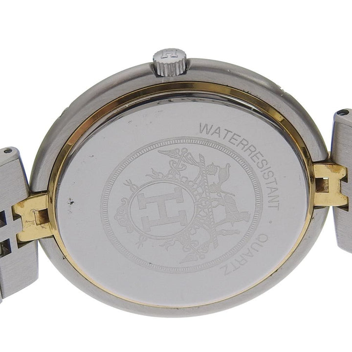 Top quality Hermes Profile Watch Vintage Combi Stainless Steel x Gold Plated Silver Quartz Analog Display Boys White Dial