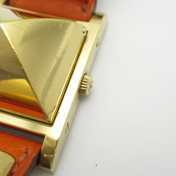 Top quality Hermes Medor Wrist Watch watch Wrist Watch ME1.201 Quartz White Gold Plated Leather belt