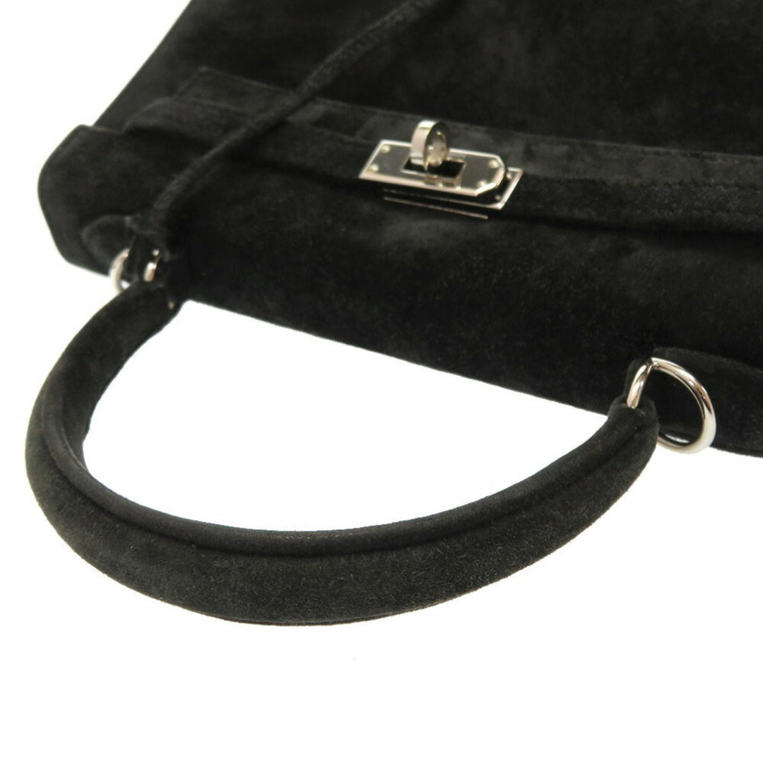 Hermes Kelly 25 Dobris Black  H Engraved Handbag Bag 0034 HERMES