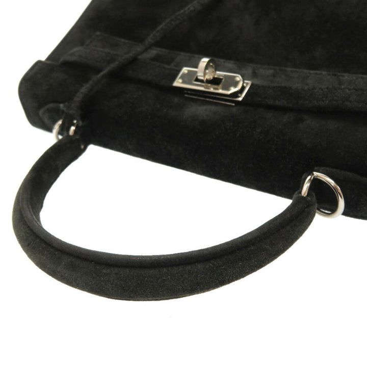 Hermes Kelly 25 Dobris Black  H Engraved Handbag Bag 0034 HERMES