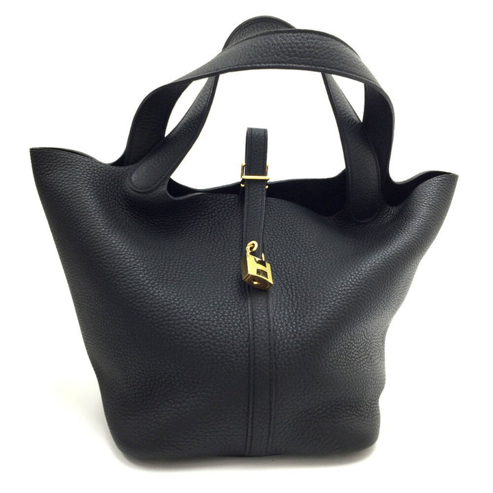 Hermes Handbag Picotin Lock MM C Engraved Made in 2018 Taurillon Clemence Black Women's HERMES