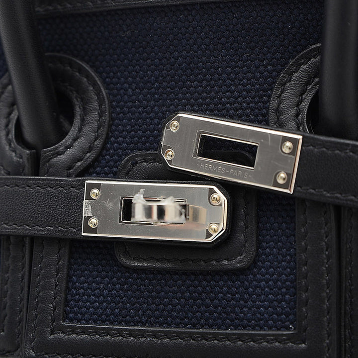 Top quality Hermes Birkin 25 Cargo Handbag Wargo Elan/Swift Blue Marine Silver Hardware Z Engraved
