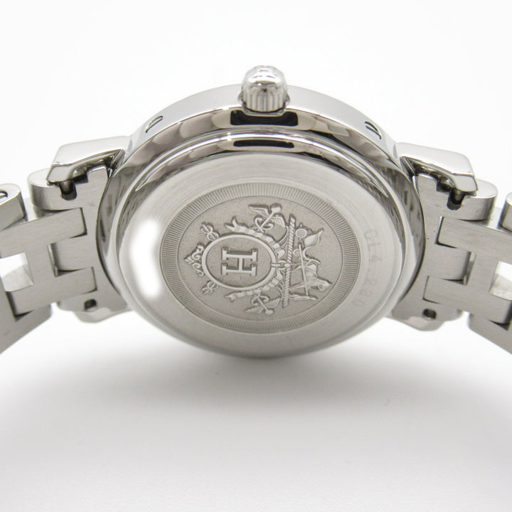 Premium Handmade Hermes Clipper Nacre Diamond Wrist Watch Wrist Watch CL4.230 Quartz White White shell Stainless Steel diamond