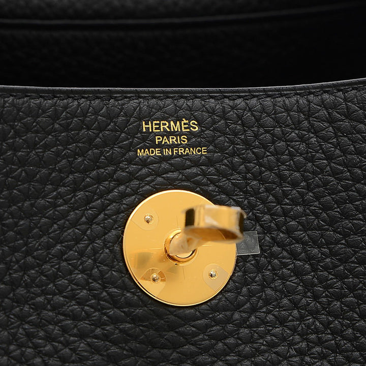 Top quality Hermes Lindy 26 Taurillon Clemence Black U Engraved Handbag Shoulder Bag