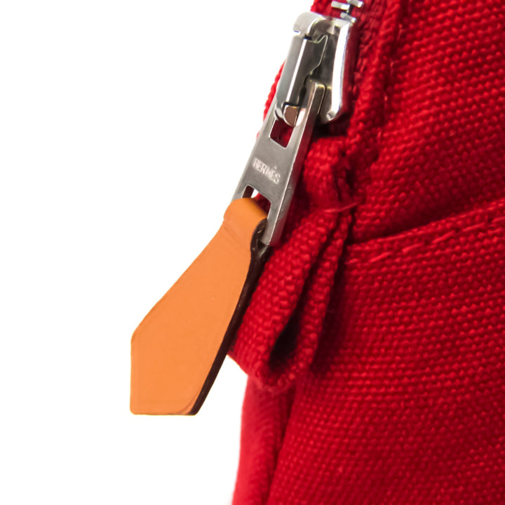 Premium Handmade Hermes Bolide Women's Cotton,Leather Pouch Red Color