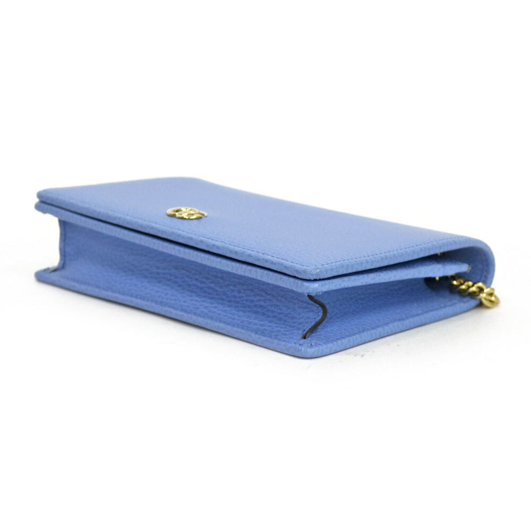 Gucci Shoulder Bag Marmont Chain Blue Ladies