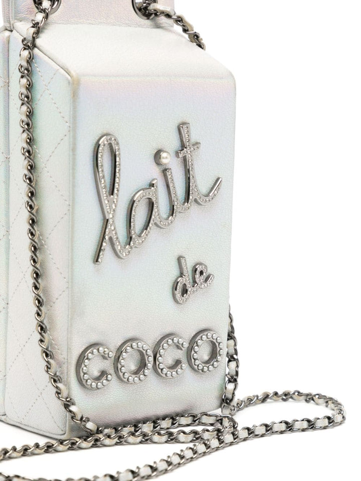 Top Quality Chanel Iridescent Silver Lait de Coco Milk Carton Bag