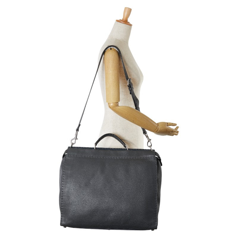Fendi Selleria Peekaboo Leather Shoulder Bag