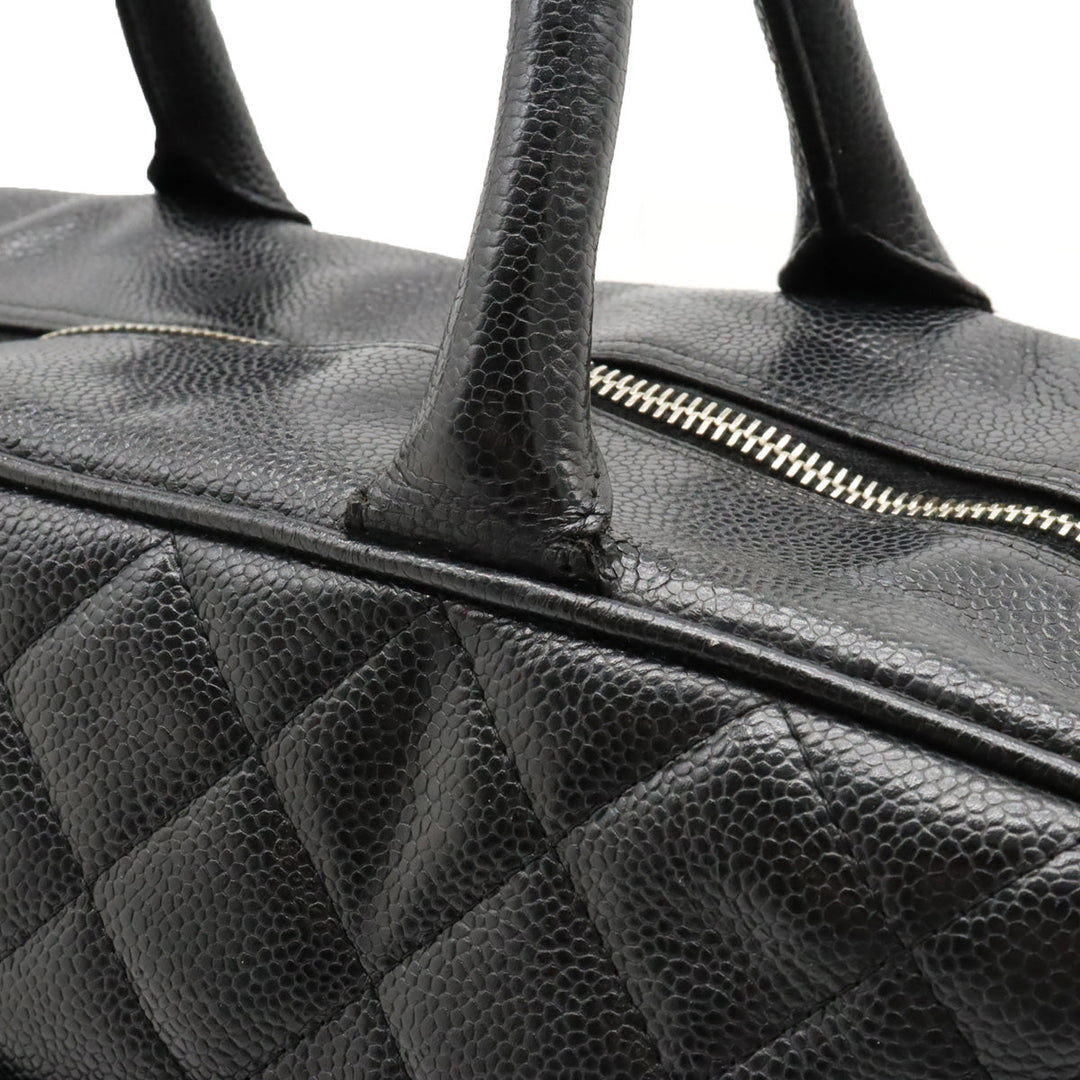 Top Quality Chanel Mattress Cocomark Handbag Mini Boston Bag Caviar Skin Leather Black Black Gold  A20997