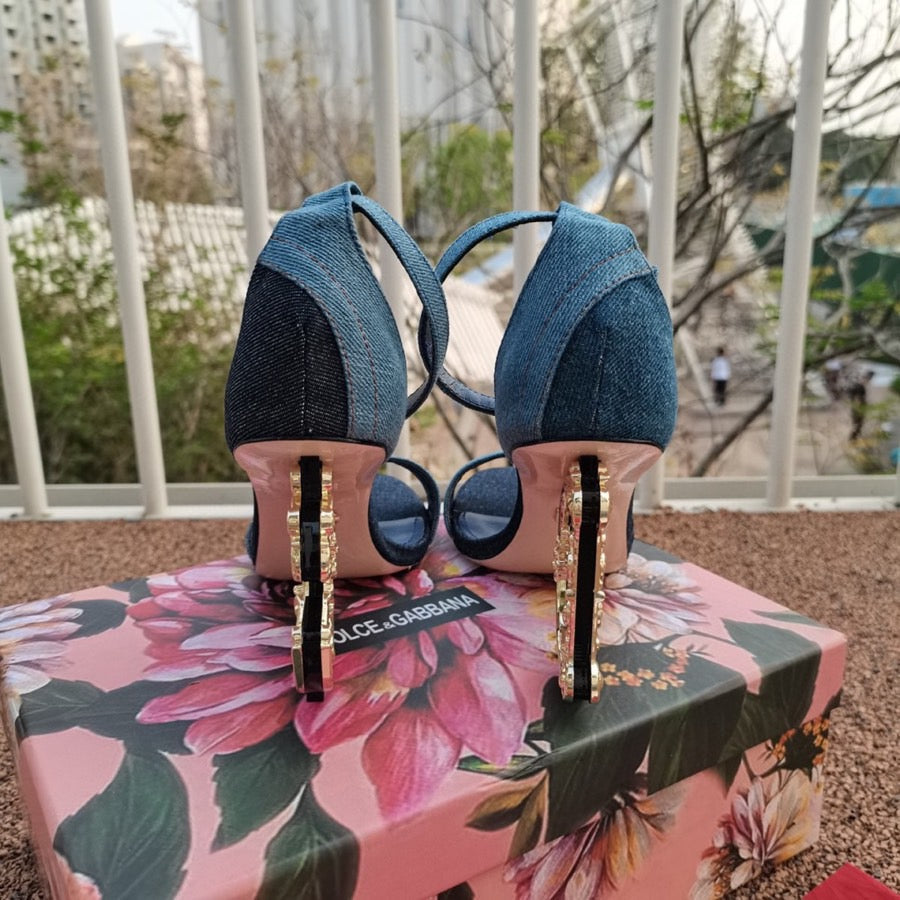SE540  Size5-11   Heels:10.5cm Material: Denim Lining: Sheep skin Sole: Italian leather