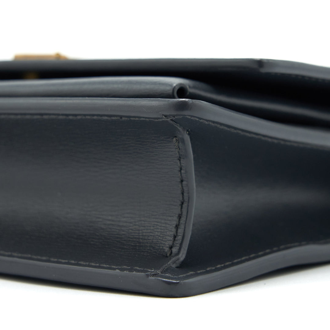 Saint Laurent Sunset Chain Wallet Calfskin Noir GHW