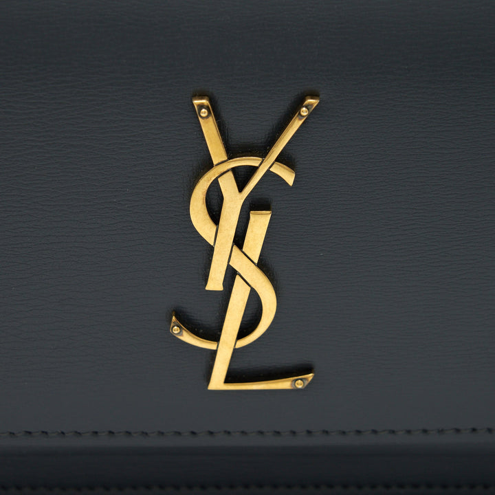Saint Laurent Sunset Chain Wallet Calfskin Noir GHW