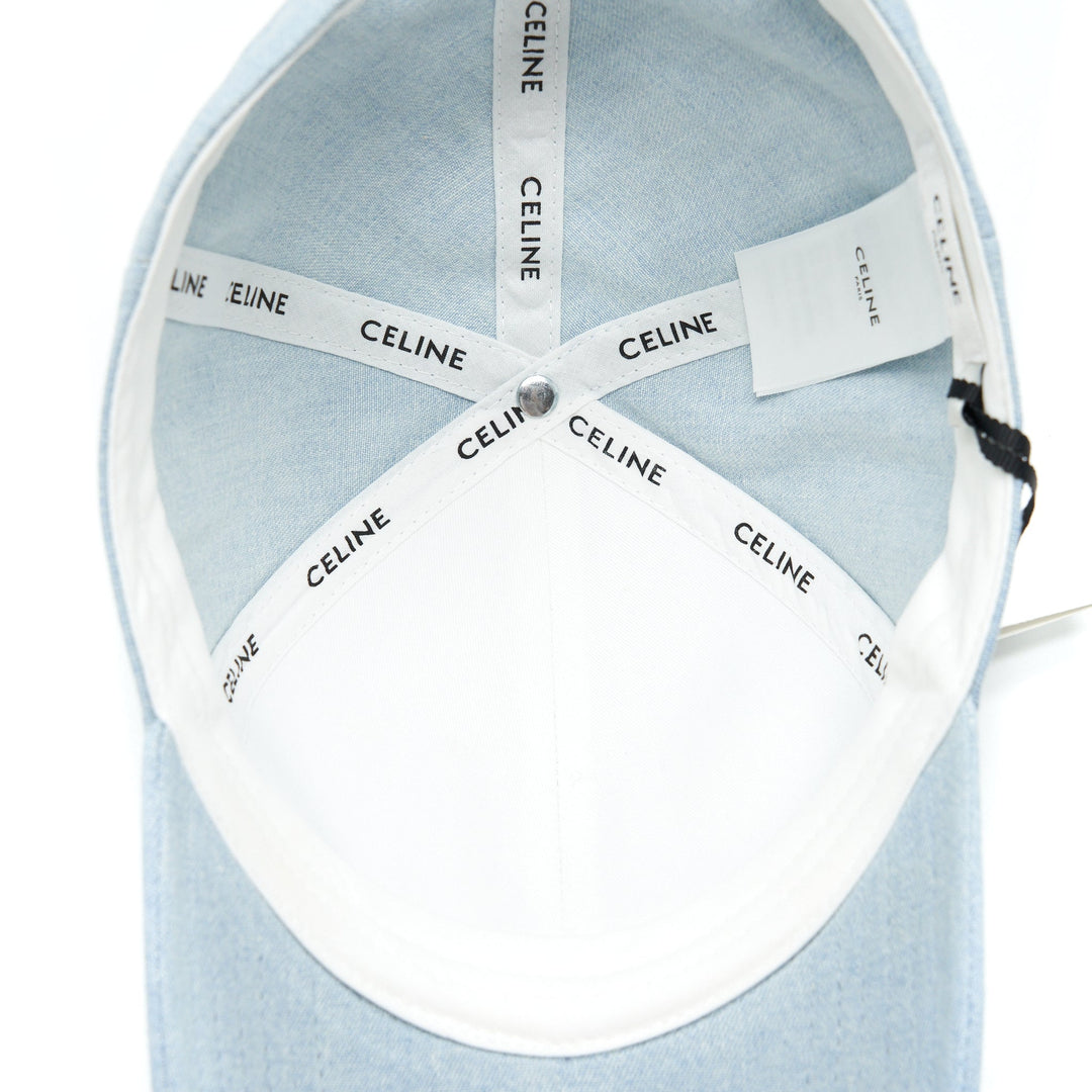 Celine Size L Baseball Cap Denim Light Blue