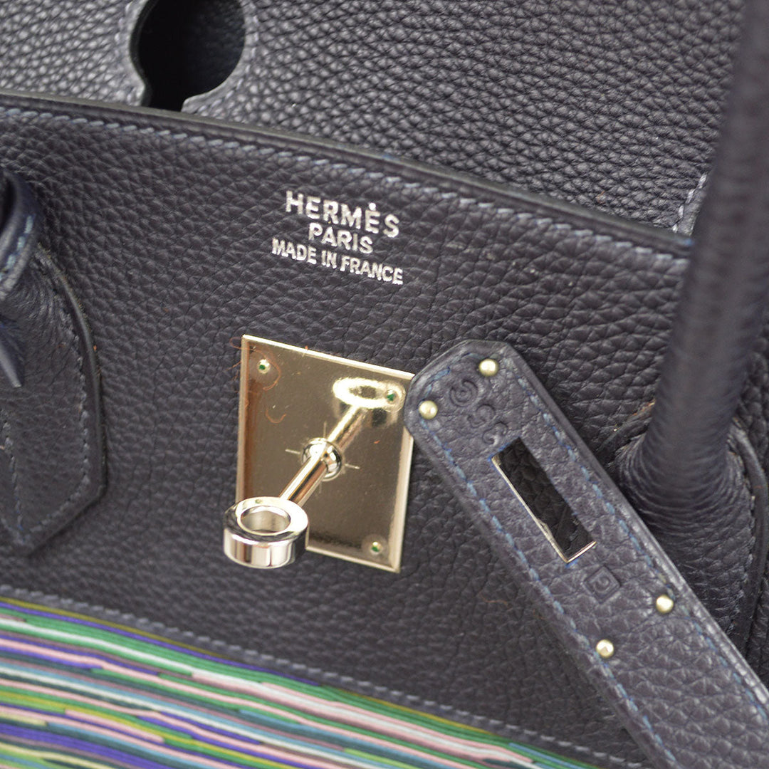 Hermes 2003 BIRKIN 35 Blue Indigo Vibrato Togo