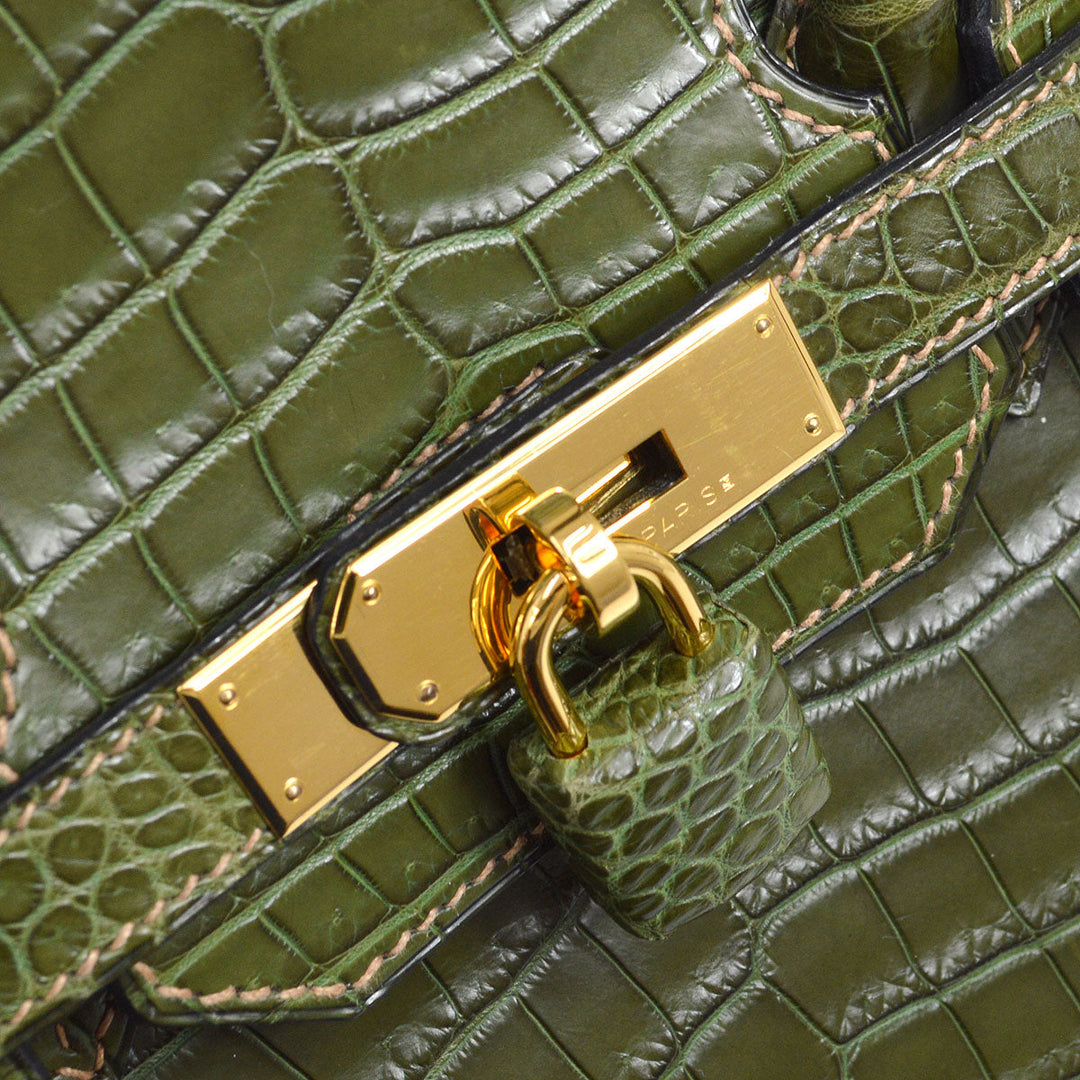 Hermes * 2008 BIRKIN 35 Porosus Crocodile Canopee